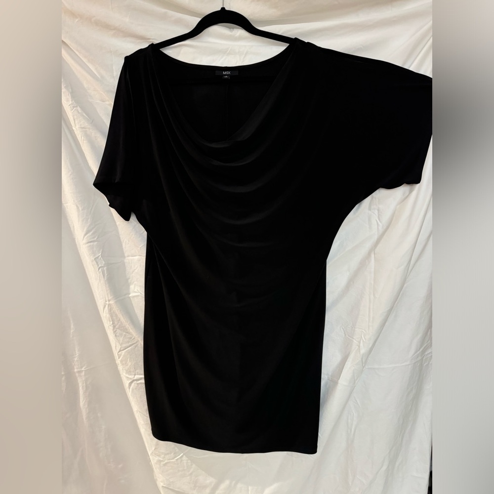 Black cowl neck dress